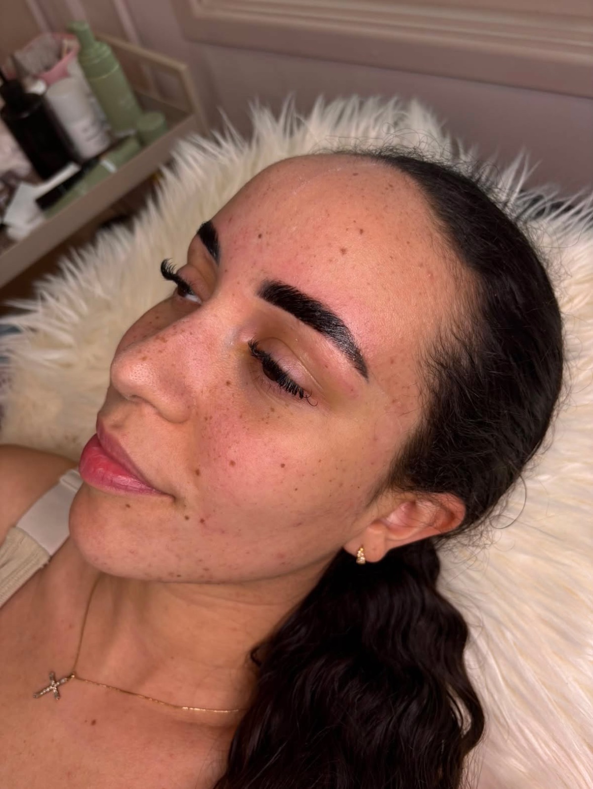 Close-up of perfectly shaped eyebrow